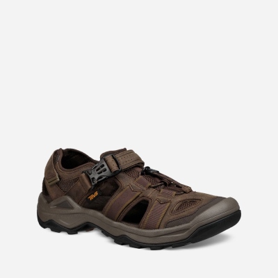 Teva Omnium 2 Leather Men's Coffee Hiking Sandals CA24698 Canada Clearance